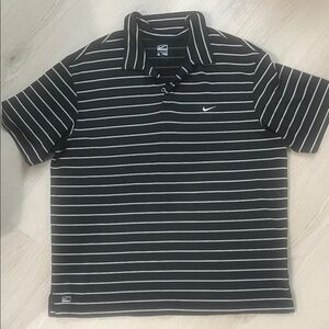 Nike Men's Black Striped Polo Shirt